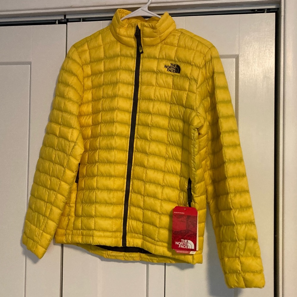 The Northface Thermoball Jacket  Y L 14/16 Canary Yellow NWT